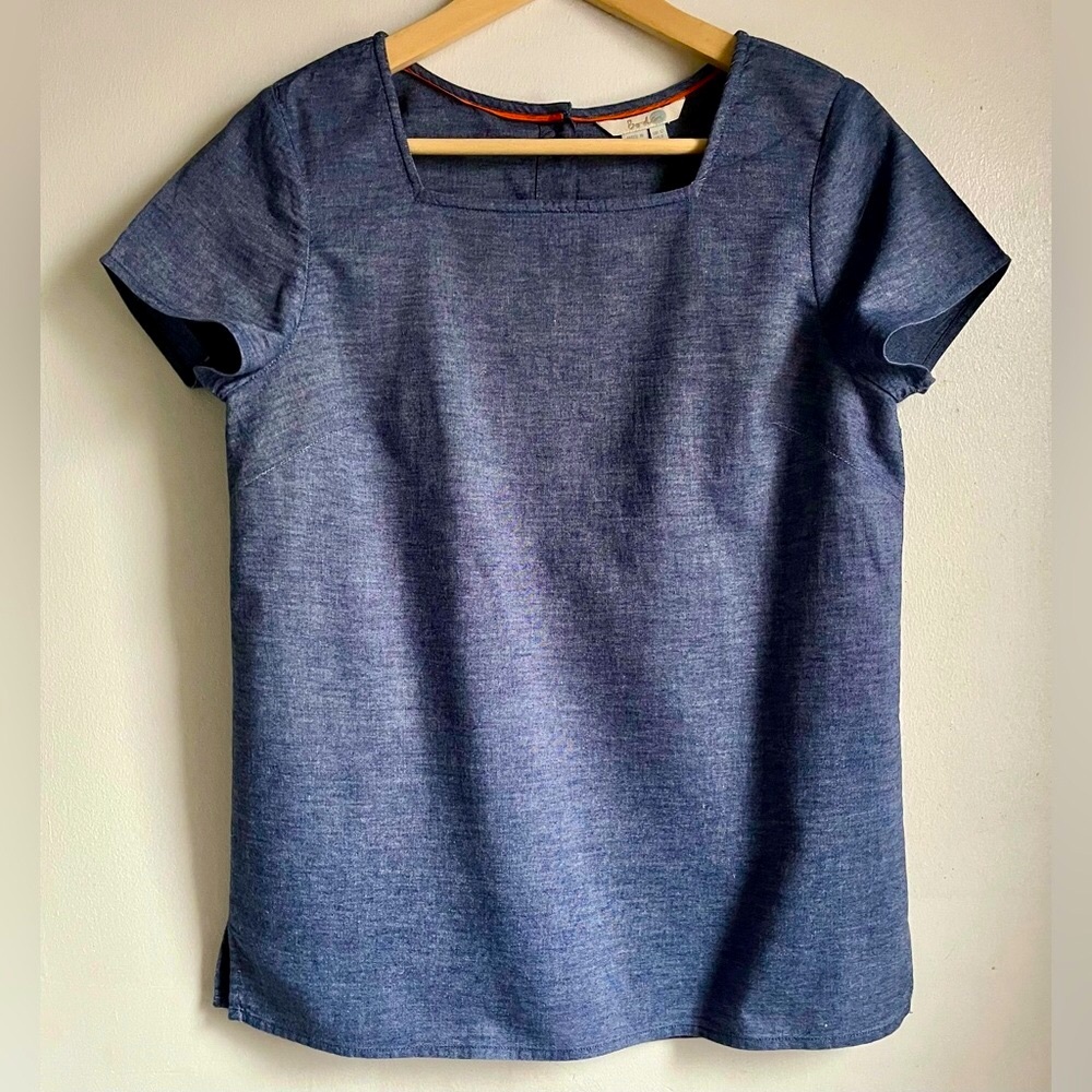 Boden Chambray Button Back Top - image 3